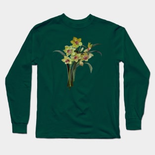 Lent Lily Spring Bouquet Vector Long Sleeve T-Shirt